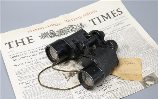 A pair of Lieberman & Gortz binoculars: Col. John Hunt leader of the 1953 British Everest Expedition